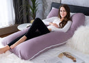 Meiz U Shaped Sleeping, Cooling 60‘’ Maternity Pillow for Pregnant Women with Jersey Cover, Purple by TinyTreasures Baby Boutique