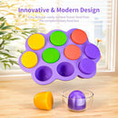 10 Cavities 2 OZ Portions Silicone Baby Food Freezer Tray with Lid,Ice Cube Trays & Molds,Baby Popsicle Mold,Egg Bite Molds,for Freezing and Baking Breast Milk,ice Cube,Egg Bites(Purple) by TinyTreasures Baby Boutique
