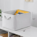 TheWarmHome Storage Basket for Shelves - 15.8x11.8x11.8 inch 3 Pack Fabric Storage Cubes, Collapsible Storage Bin for Organizing Organizer Closet Book Gift Dog(White) by TinyTreasures Baby Boutique