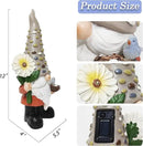 12 Inch Solar Garden Gnome Statue Clearance with Sunflower and Bird's Nest Light – Outdoor High Hat Gnome Sculpture Outdoor Statue for Patio and Garden Decor – Figurine Gift for Gnome Lovers by GreenHaven Gardens