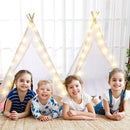 2 Pack Kids Teepee Tent with Mattress,Fitted Sheet,Light String,Washable Natural Cotton Toddler Play Tent for Girls Boys Indoor Outdoor Sleepover Slumber Birthday Party(White) by TinyTreasures Baby Boutique