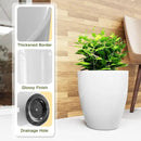 QCQHDU Plant Pots Set of 2 Pack,10 Inch Plant Pot for Indoor and Outdoor Plants with Drainage Hole,Flower Pots Modern Decorative Planter for Garden Plants (White) by GreenHaven Gardens