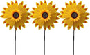 Pack of 3X Yellow Sunflower Windmill Wind Spinner Decoration Home Yard Garden Decor by CozyNest Decor