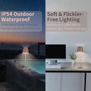 Maksone 2 Pack LED Cordless Table Lamp, 6600mWh Rechargeable Battery Desk Lamp, 3000K Stepless Dimming Night Light, IP54 Waterproof Metal Outdoor Portable Lamp for Camping, Restaurant(Brown) by CozyNest Decor