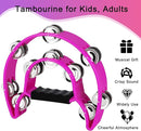 EastRock Double Row Tambourine,Metal Jingles Hand Held Percussion-Half Moon Tambourine for Adults, KTV, Party(Purple) by TinyTreasures Baby Boutique