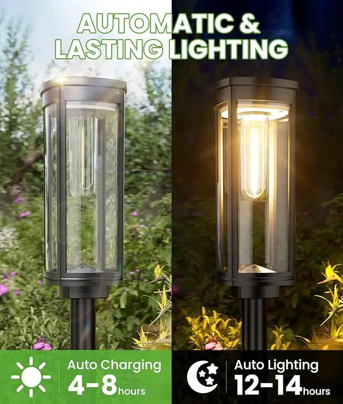 Bright Solar Lights Outdoor 6 Pack, Solar Pathway Lights Waterproof IP65, Auto On/Off Walkway Landscape Lighting, Long Lasting Outdoor Light for Walkway Landscape Path Yard Lawn Patio Decor, photo 5 of 8