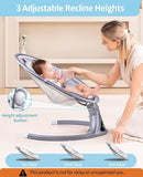 LAREX Baby Swing to Toddler Electric Infant Swing Portable for Newborn Boy Girl, 5 Sway Speeds with Remote Control, 12 Preset Melodies and Bluetooth, 0-6 Months Max 20 Lbs (2024 Model-Sliver) by TinyTreasures Baby Boutique