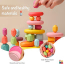 OESSUF Stacking Rocks 26Pcs Stacking Blocks Balancing Stones Wooden Building Toys Wood Stone Stacking Game for Toddler Sorting Preschool Educational Montessori Stacking Rocks for Kids by TinyTreasures Baby Boutique