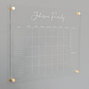 Personalized Clear Acrylic Calendar for Wall, Calendar Whiteboard for Wall, Dry Erase Wall Calendar, Wall Calendar Organizer System for Home (Cursive, White, 23"W x18.5"H) by TinyTreasures Baby Boutique