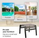 Patio Footstools Outdoor Foot Rest Aluminum Ottomans Samll Seat Wicker Furniture Patio Ottoman 2 Pieces Brown by CozyNest Decor