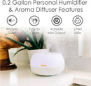 Crane Portable Ultrasonic Travel Humidifier and Diffuser, 0.2 Gallon Cool Mist, Optional Essential Oil Diffuser, No Filter Needed, White by TinyTreasures Baby Boutique