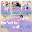 1.3" Thick Baby Play Mat for Floor Playpen, 50x50 Foam Tummy Time Mat, Padded Support Soft Plush Nursery Rug for Infant Kids Toddler Crawling Kick Activity (Lavender) by TinyTreasures Baby Boutique