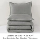 Litanika Comforters Medium Gray Queen Size, 3 Pieces Lightweight Solid Bedding Set & Collections, All Season Fluffy Bed Set (90x90In Comforter & 2 Pillowcases) by CozyNest Decor