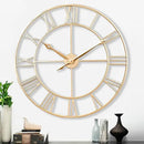 CLXEAST 30 Inch Wall Clock,Large Champagne Gold Metal Roman Numeral Wall Clock, Modern Wall Clocks for Living Room Decor,House Warming Gifts New Home by CozyNest Decor