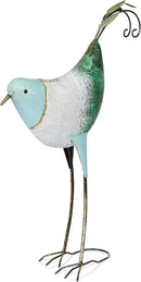 Alpine Corporation MCC702 Head-Down Metal Bird Outdoor Statue, Animal Décor for Patio, Lawn & Garden, 24" H, Blue and White by CozyNest Decor