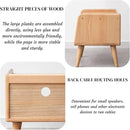 Small Nightstand, 100% Solid Oak Wood Bedside Table, Mid Century Modern Nightstand with Open Storage,Storage Cabinet for Bedroom (2pc Natural Color) by CozyNest Decor