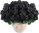 Hananona 12 Bundles Artificial Geranium Flowers for Outdoors Black Silk Geranium Flowers Outdoor UV Resistant Plants Faux Black Flower for Home Kitchen Halloween Table Centerpieces Decor (12, Black) by CozyNest Decor