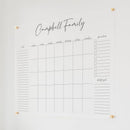 Personalized Clear Acrylic Calendar for Wall, Calendar Whiteboard for Wall, Dry Erase Wall Calendar, Wall Calendar Organizer System for Home (Cursive, Black, 47.5"W x 36"H) by TinyTreasures Baby Boutique