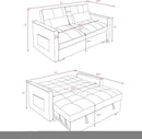 3 in 1 Sleeper Sofa Bed, Futon Sofa Bed for Living Room with Side Pocket, Black Sleepers Sofas Couch with Pullout Beds, Convertible Love Seat Sleepers Couch for Living Room, Bedroom, by CozyNest Decor