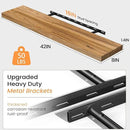 Floating Shelves for Wall, 42" Flat Edge Solid Elm Wood Floating Shelf, Wall-Mounted Display Shelves with Invisible Heavy-Duty Metal Bracket, Floating Shelf for Living Room Kitchen, Natural by CozyNest Decor