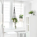 Macrame Plant Hanger Indoor Hanging with Wood Beads Macrame Planters No Tassel for Indoor Outdoor Boho Home Decor 35 Inch (Ivory,2pcs) by GreenHaven Gardens