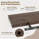 Floating Shelves for Wall Decor, 8 Inch Deep Rustic Solid Elm Wood Floating Shelves Wall Mounted, Wall Shelves with Invisible Bracket for Living Room Bathroom Bedroom Kitchen, 40 Inch Set of 1, Walnut by CozyNest Decor