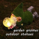 Garden Gnome Statue with Solar Crackle Glass Globe Lights, Resin Gnomes Statue, Patio Yard Lawn Porch Outdoor Garden Decor Christmas Housewarming Gift by GreenHaven Gardens