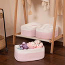 Storage Baskets for Organizing 3 Pack, Woven Baskets for Shelves, Closet Organizer Bins Empty Gift Basket Toy Storage for Toys, Books, Towels, Clothes, 15"x11.42"x6.7", Pink by TinyTreasures Baby Boutique