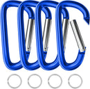 sprookber 4" & 5" Extra Large Aluminum Carabiner D Ring, Caribeener Clips, Spring Snap Hook for Keychain Clip, Set of 4 by TinyTreasures Baby Boutique