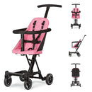Dream On Me Lightweight and Compact Coast Rider Stroller with One Hand Easy Fold, Adjustable Handles and Soft Ride Wheels, Pink, 365-PINK by TinyTreasures Baby Boutique
