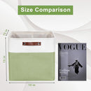 13x13 Cube Storage Bins, Collapsible Fabric Storage Box, 4 Pack Closet Baskets with Handles for Organizing, Shelf, Toys, Clothes, Home, Office, Nursery (Green&White) by TinyTreasures Baby Boutique