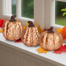 Large Pumpkin Decor Set of 3, Resin Pumpkins Thanksgiving Table Decor,5.9 Inch Faux Pumpkins Suitable for Fall Home Decor,Fall Table Decorations,Fall Mantel Decor (Gold) by CozyNest Decor