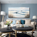 amatop Extra Large Wall Art for Living Room –Big Coastal Beach Minimalist Canvas Artwork with Sailboat Ocean Waves and Reeds Nautical Seascape Picture for Bedroom Decor Blue58x29 Inch by CozyNest Decor
