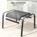 Outdoor Ottoman Set of 2, All Weather Outdoor Foot Stool with Supportive Textliene and Metal Frame, Stackable Oversized Outdoor Foot Rest for Furniture Patio Garden Pool, Grey by CozyNest Decor