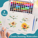 Tavolozza Fine Arts Watercolor Paint Set, 128 Colors Paint with Water Brush Pens and Drawing Pencil - Ideal for Painting, Drawing, and Art Supplies for Kids and Adults - Perfect Starter Kit by TinyTreasures Baby Boutique