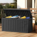 Vixzen 85 Gallon Resin Deck Box, Lockable Outdoor Storage Box for Patio Cushions Storage Furniture,Garden Tools, Pool Supplies, Weatherproof and UV Resistant by CozyNest Decor