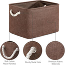 TheWarmHome Organization and Storage Basket for Shelves - 3 Pack 16x12x12 inch Fabric Storage Cubes, Cube Storage Bin for Organizing Closet Cloth Organizer Gift Toy (White & Brown) by TinyTreasures Baby Boutique