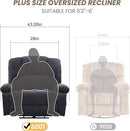 Oversized Power Recliner Chair 350lb with Hidable Cup Holders, Extra Wide Large Big Electric Recliner Chair with Lumbar Support Pillow Nursery Chair Living Room (Power, GREY-6001) by CozyNest Decor