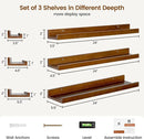 Picture Ledge Wall Shelves 24 inches Width Set of 3, Solid Pine Wood Rustic Floating Ledge Shelves for Wall for Kids' Room Bedroom Kitchen Bathroom Living Room Nursery Display Wall Decor, Walnut by TinyTreasures Baby Boutique