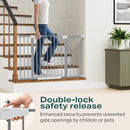 Cumbor 29.7"-51.5" Extra Wide Baby Gate for Stairs, Mom's Choice Awards Winner-Dog Gates for Doorways, Pressure Mounted Walk Through Pet Gate Indoor, Safety Auto-Close Child Gate for Kids, Gray by TinyTreasures Baby Boutique