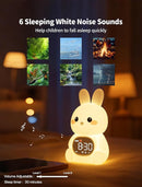 MASHI Bunny Alarm Clock, Toddler Sleep Training Clock with Sun & Moon, Sleep Sound Machine, Night Lights, Alarm Clock for Kids, Gift Ideas for Kids Child by TinyTreasures Baby Boutique