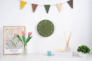 Mosewa Modern Wall Clock Silent Non Ticking 12 Inch Olive Green Battery Operated Simple Minimalist for Living Room Office Bedrooms Kitchen Home Decor by CozyNest Decor