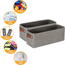 DULLEMELO Soft Cotton Fabric Bathroom Storage Baskets 2 Pack Fabric Shelf Baskets for Gifts Empty Small Storage Organizer for Closet,Toys,Bedroom (Grey) by TinyTreasures Baby Boutique