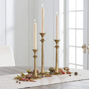 Iron Taper Candle Holder - Set of 3 Decorative Candle Stand - Candlestick Holder for Wedding, Dinning, Party - Antique Brass by CozyNest Decor