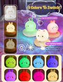 Kids lamp, Bunny Night Light, Toddler Night Light, Rechargeable & Dimmable with 30 mins Timer Function, Safe Silicone Material for Kids to Play with,【9 Colors】 by TinyTreasures Baby Boutique