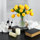 Orange Artificial Tulips, 2 Bundles 14Pcs, Fake Tulips Artificial Flowers, 2 x 2.4 Inch Large Flower Head Big Tulip, Easter Valentine's Day Mother's Day Home Decoration Flowers by CozyNest Decor