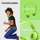 LilGadgets Connect+ Pro Wired Kids Headphones for School w/Microphone, Volume Limiting & Noise Reduction Over-Ear Headset w/Cord, SharePort Technology & SoftTouch Padding, Green Headphones for Kids by TinyTreasures Baby Boutique