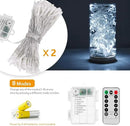 2 Pack 36ft 100 LED Battery Operated String Lights with Remote Timer Waterproof 8 Modes String Lights for Bedroom, Garden, Easter, Party, Christmas Indoor and Outdoor Decorations -Cool White by GreenHaven Gardens