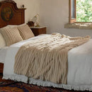 Amélie Home Faux Fur Throw Blanket for Couch, Cozy Fuzzy Fluffy Fur Luxurious Soft Striped Plush Gift Blankets for Family Sofa Chair Bed Living Room Bedroom, 55"x70", Beige by CozyNest Decor