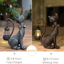 Whimsical Outdoor Cat Statues with Solar Garden Lantern:Cat Garden Statues for Outside Fall Decor Clearance,Outdoor Figurine for Yard Art Lawn Ornaments Patio Balcony Home House - Birthday Gifts by CozyNest Decor